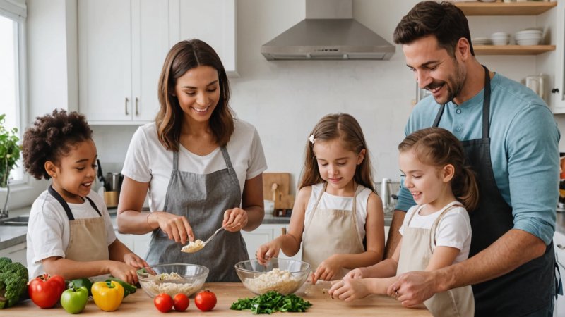 familie matlaging, sunn spising, måltidsplanlegging, matlagings tips, familieaktiviteter