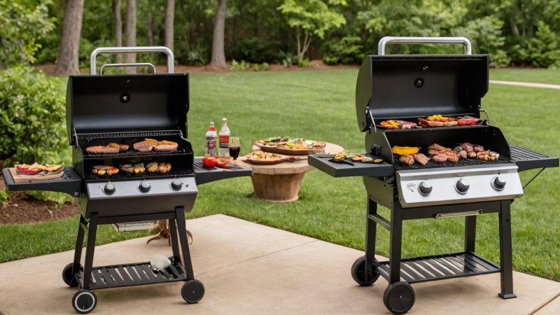gassgrill, kullgrill, utendørs kjøkken, grilling sammenligning, lage mat utendørs