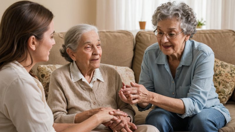 eldreomsorg, trygt miljø, emosjonell støtte, sosial interaksjon, helsehjelp