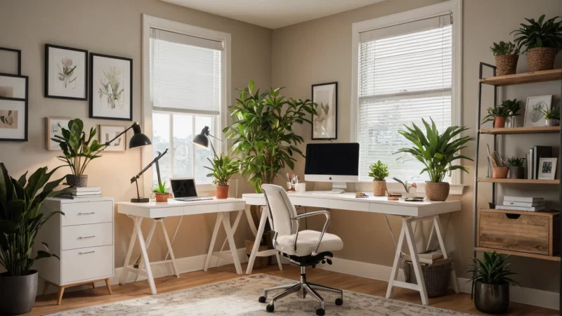 hjemmekontor, produktivitet, organisering, ergonomisk, arbeidsplass