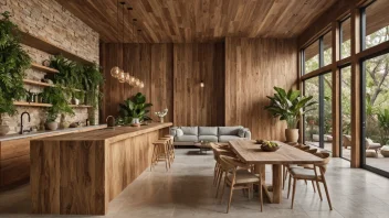 naturmaterialer, interiørdesign, organisk hjem, bærekraftig livsstil, hjemmedekor, tre, stein, bambus, tekstiler